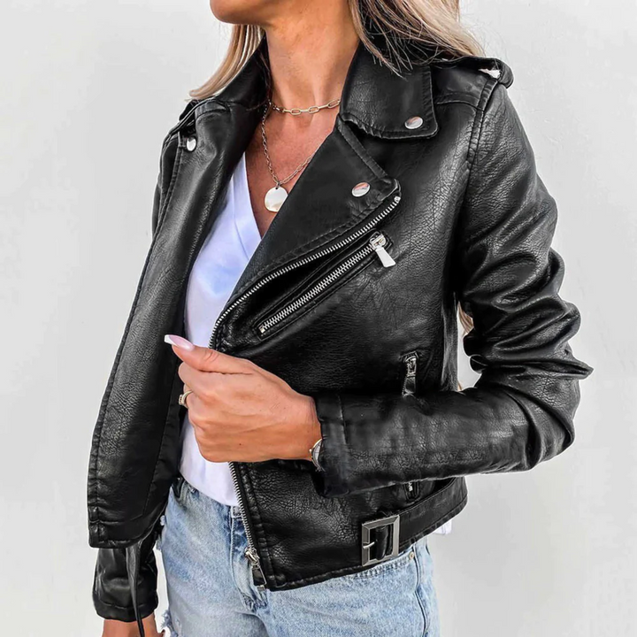 Catherine | Women’s Classic Zipper Biker Jacket