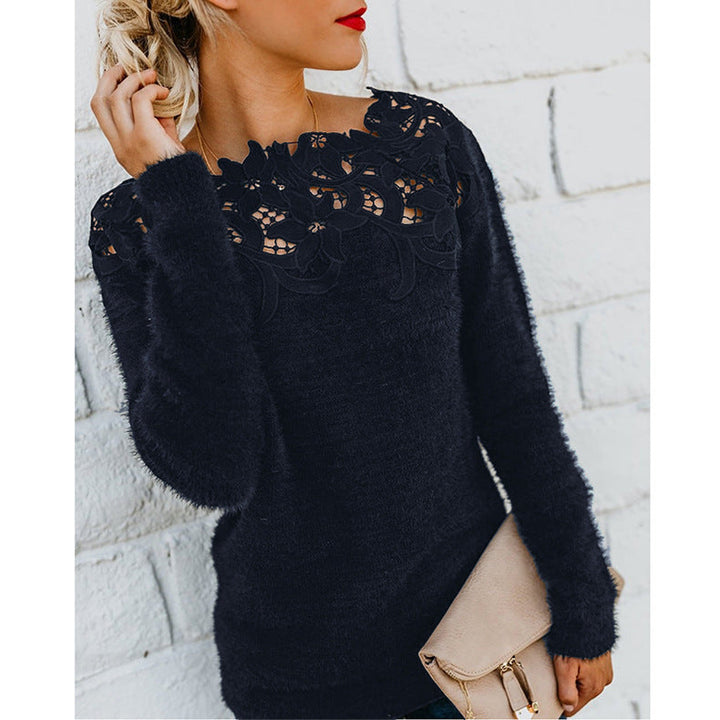 Karen | Women’s Chic  Floral Lace Design Sweater