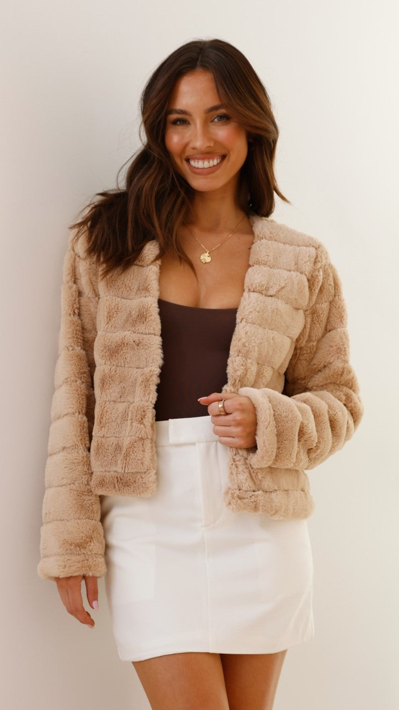Audrey | Women’s Cropped Faux Fur Winter Jacket