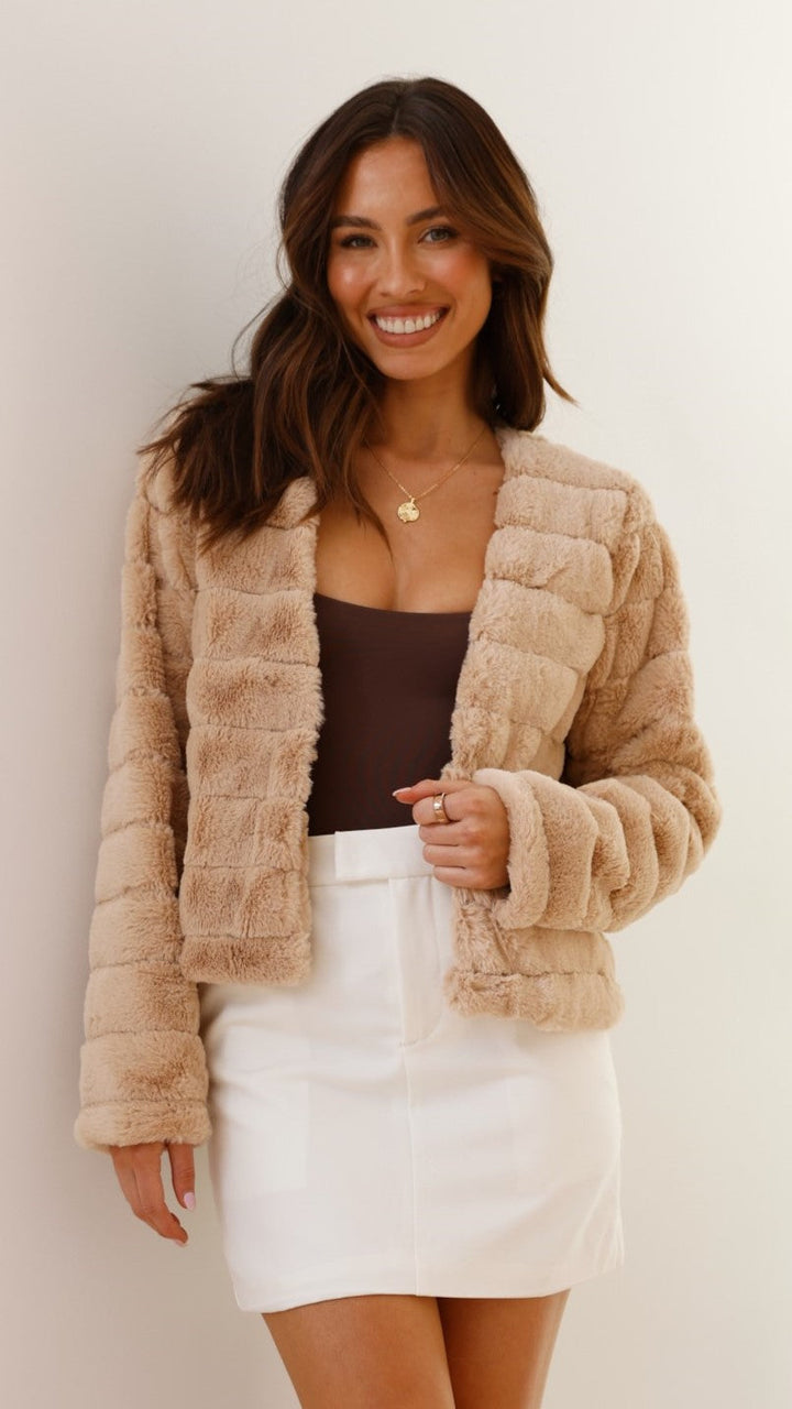 Audrey | Women’s Cropped Faux Fur Winter Jacket