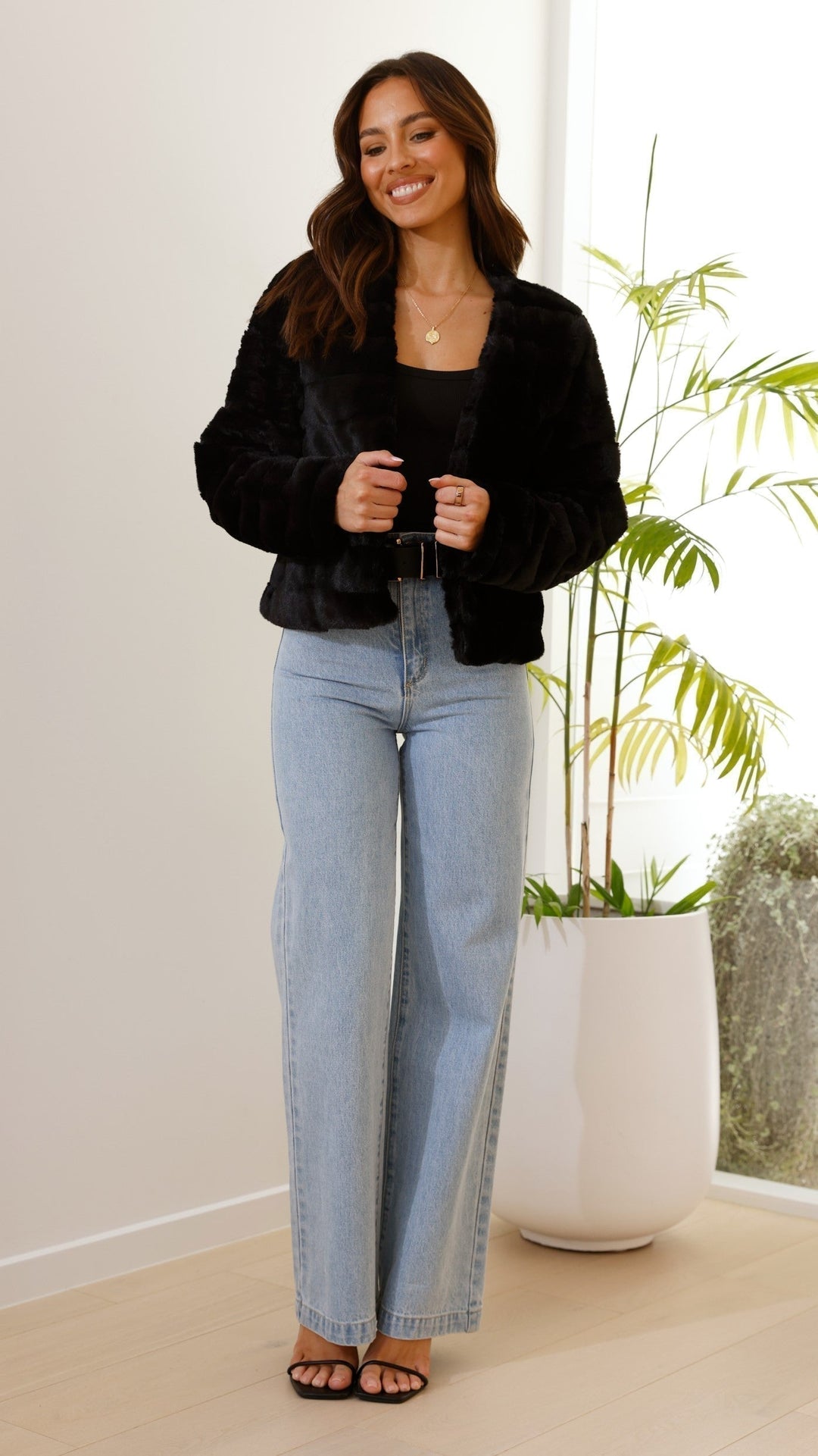 Audrey | Women’s Cropped Faux Fur Winter Jacket