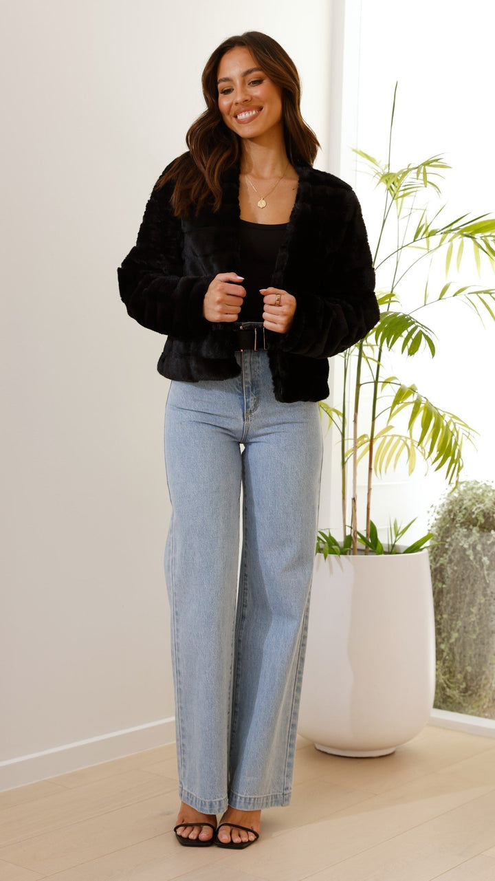 Audrey | Women’s Cropped Faux Fur Winter Jacket