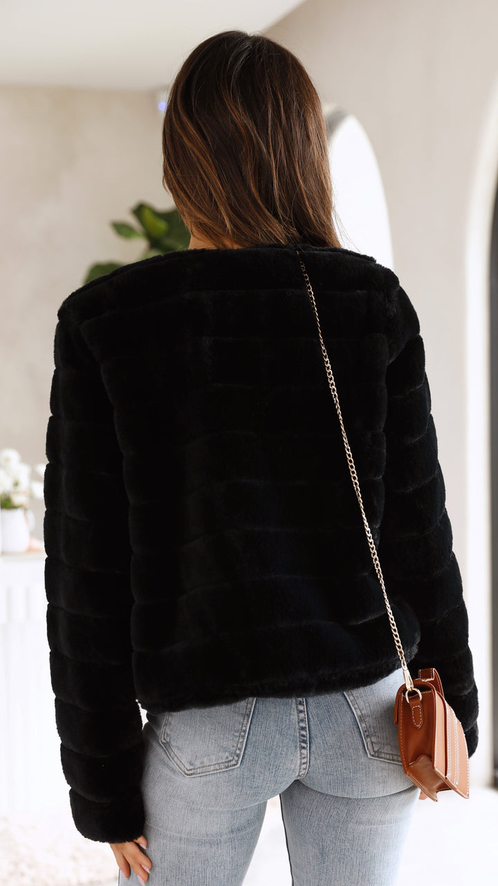 Audrey | Women’s Cropped Faux Fur Winter Jacket