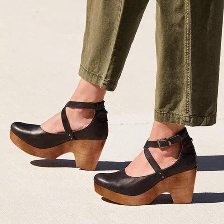 Julia | Women Casual Buckle Strap Wedge Heels