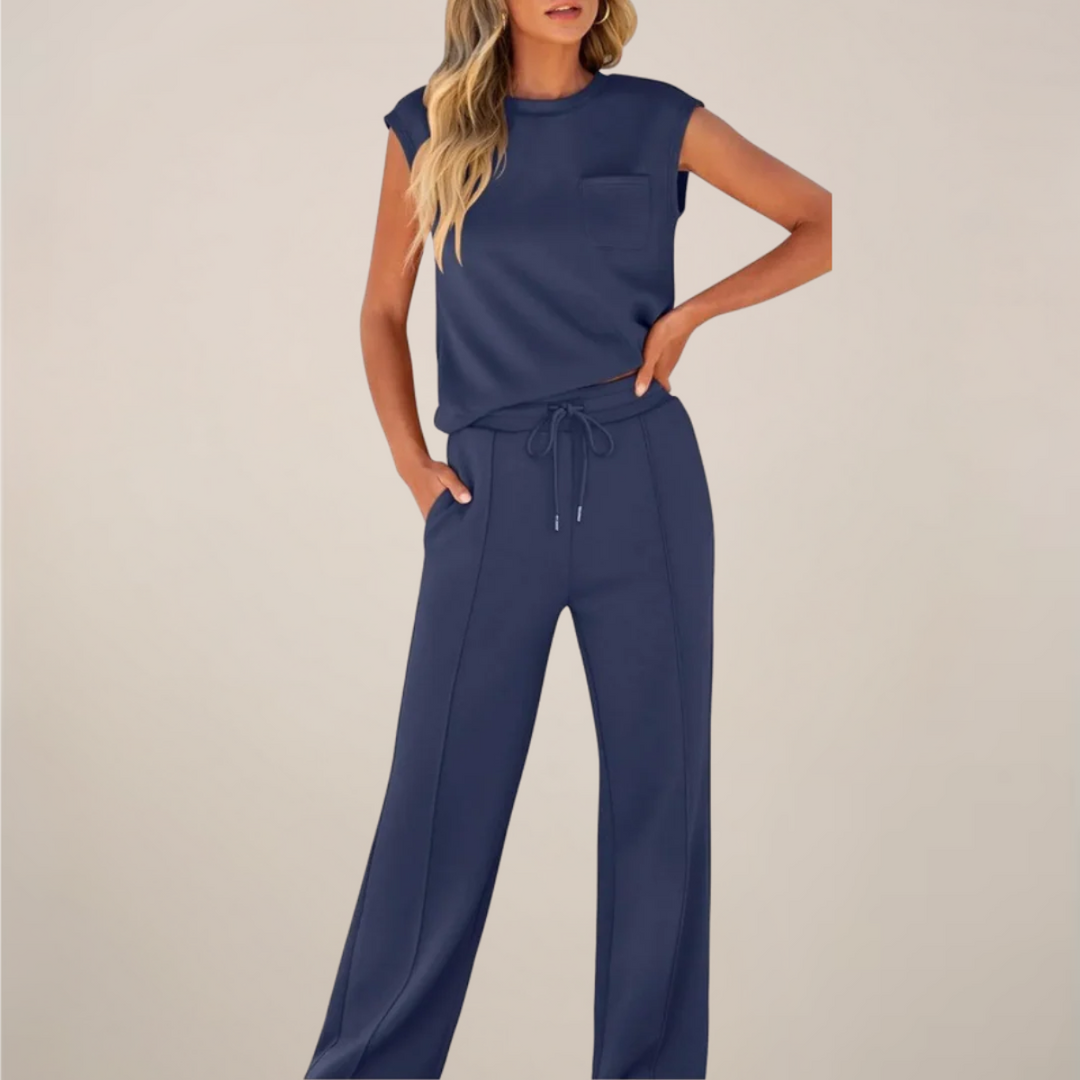 Georgia | Women Spring Drawstring Relaxed Pants Set