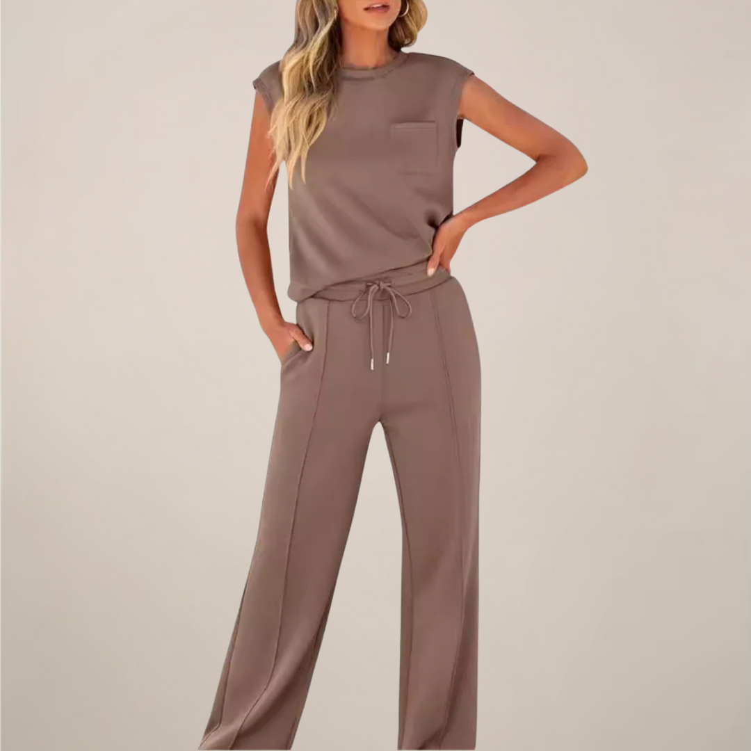 Georgia | Women Spring Drawstring Relaxed Pants Set