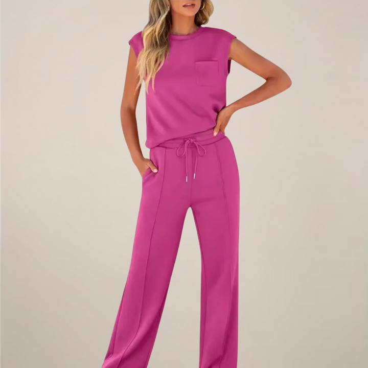 Georgia | Women Spring Drawstring Relaxed Pants Set