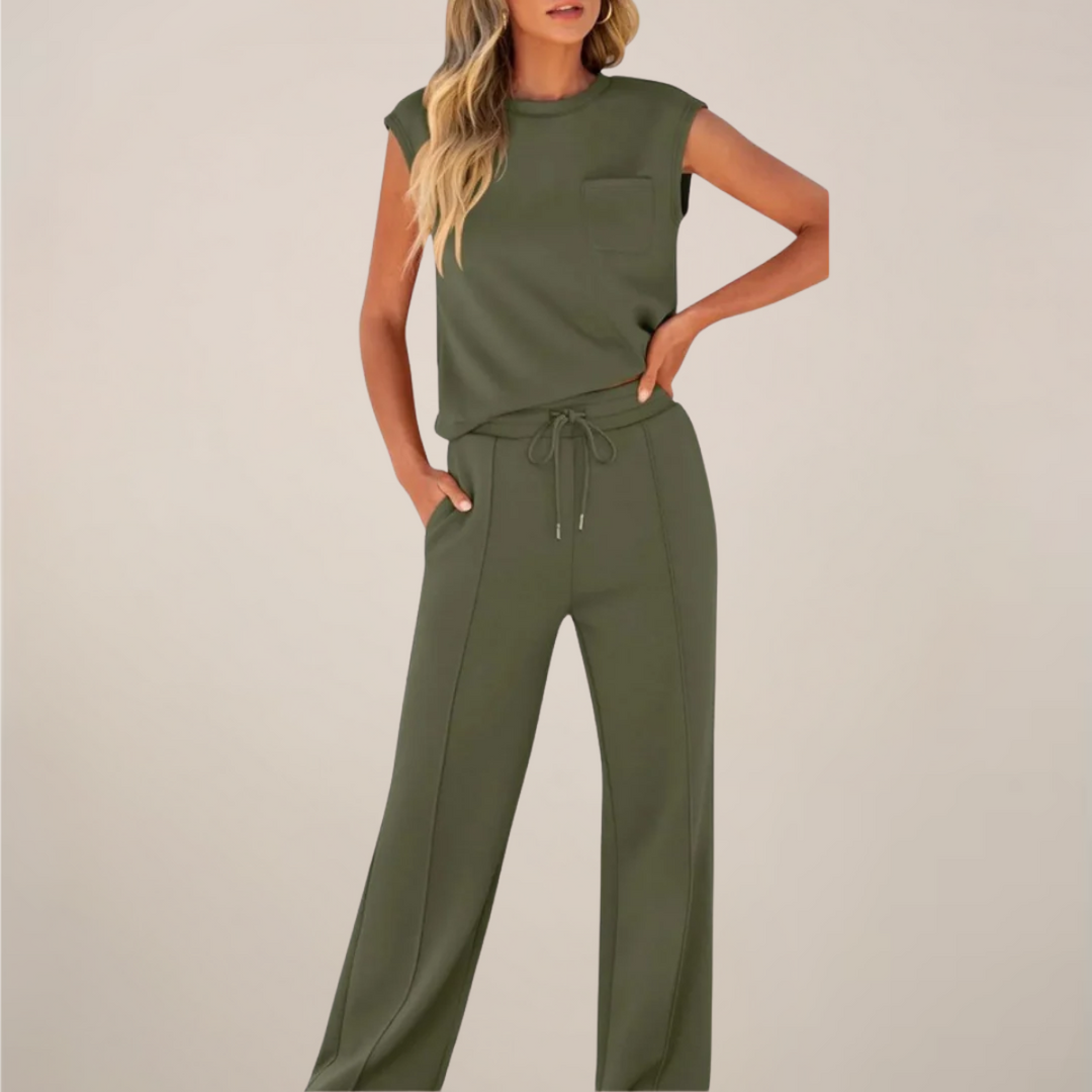 Georgia | Women Spring Drawstring Relaxed Pants Set