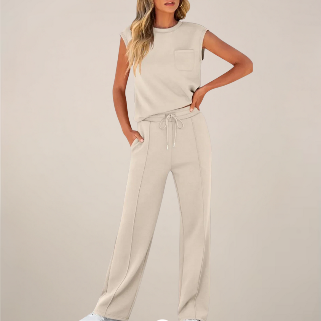 Georgia | Women Spring Drawstring Relaxed Pants Set