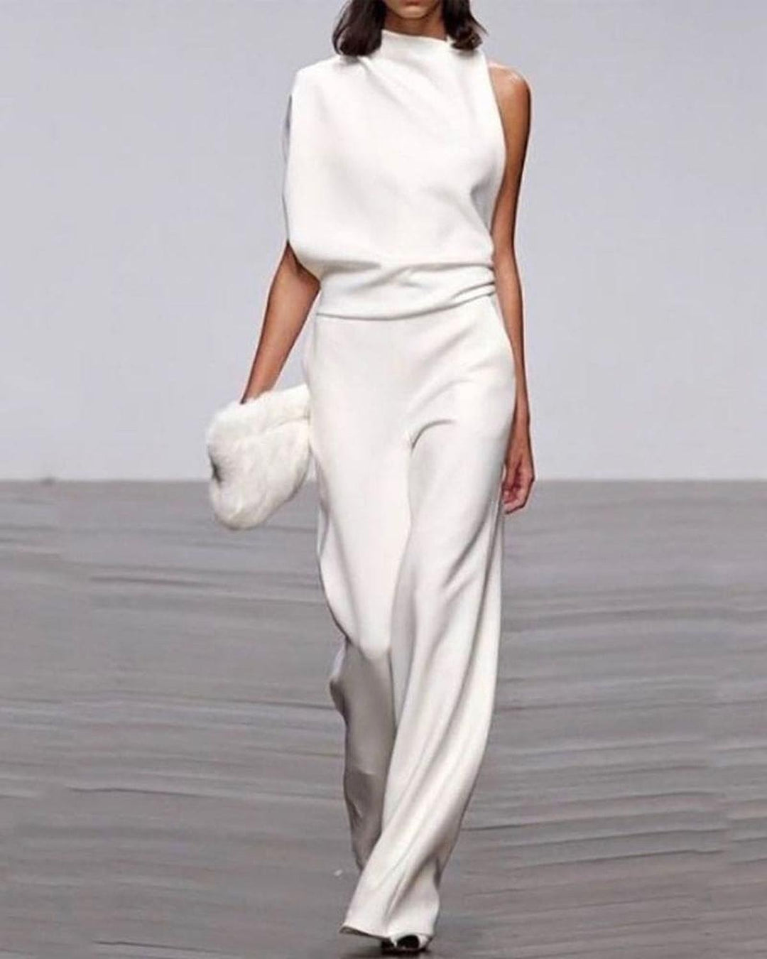 Tessa  | Women’s One Shoulder Draped Jumpsuit