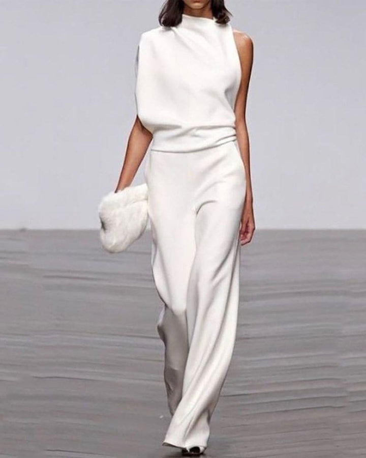 Tessa  | Women’s One Shoulder Draped Jumpsuit