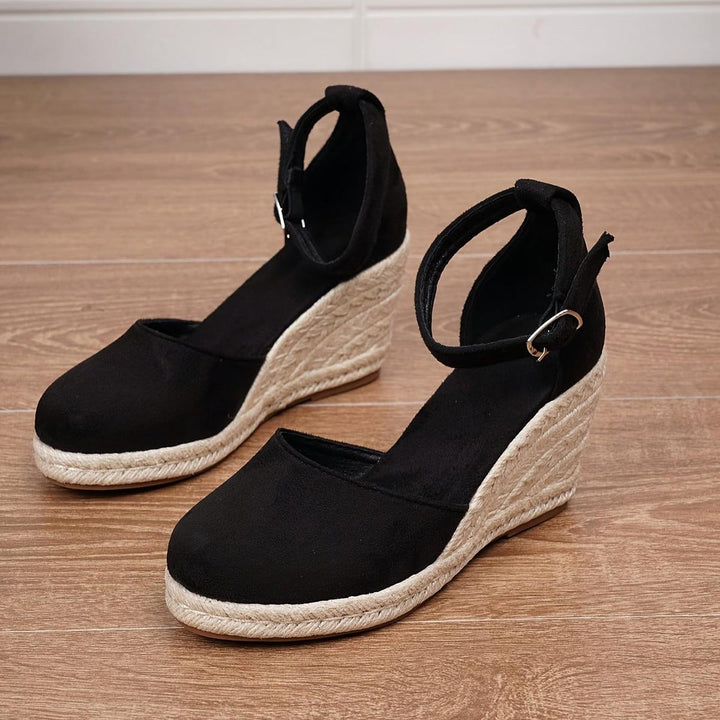 Karen | Women Ankle Strap Closed Toe Wedge Sandals
