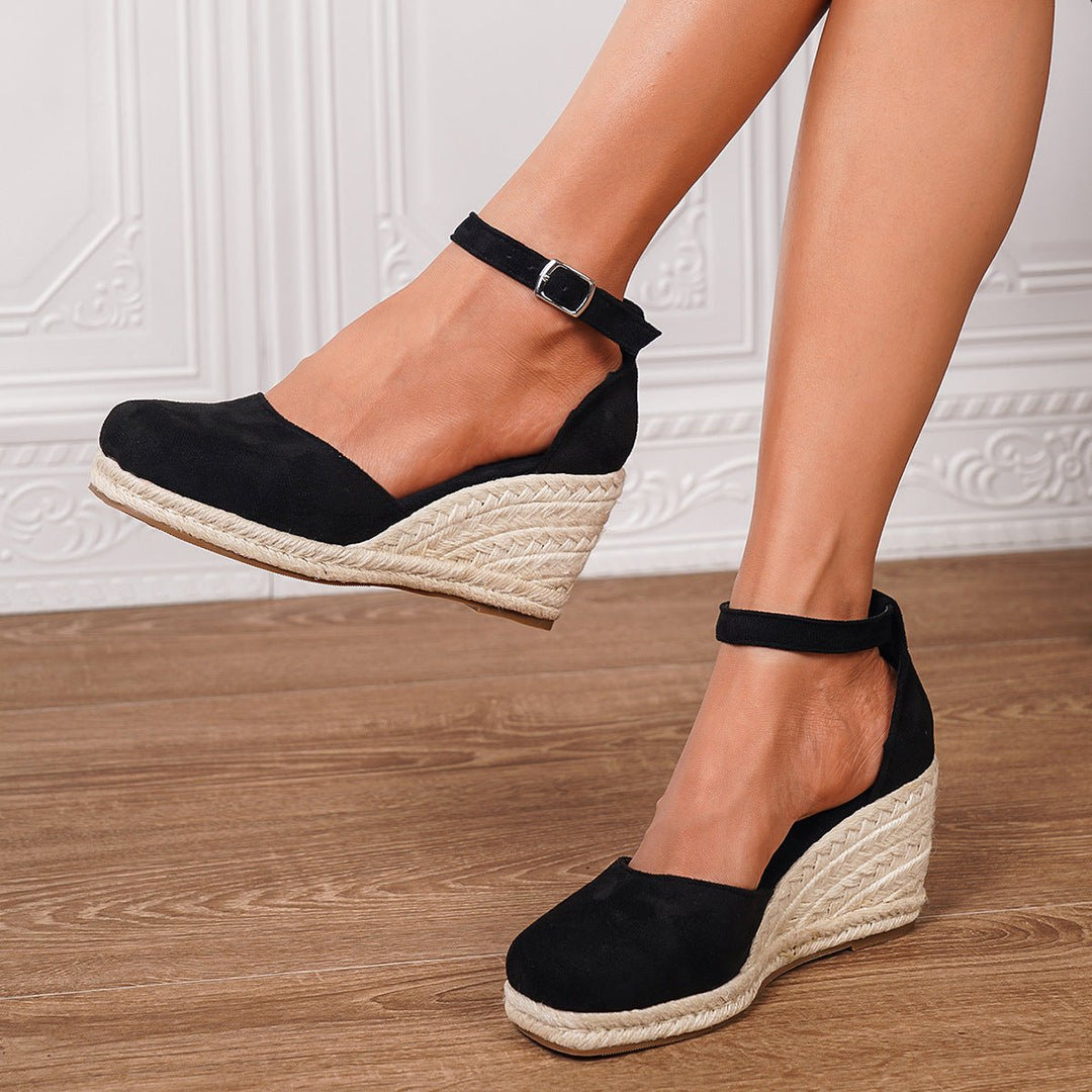 Karen | Women Ankle Strap Closed Toe Wedge Sandals
