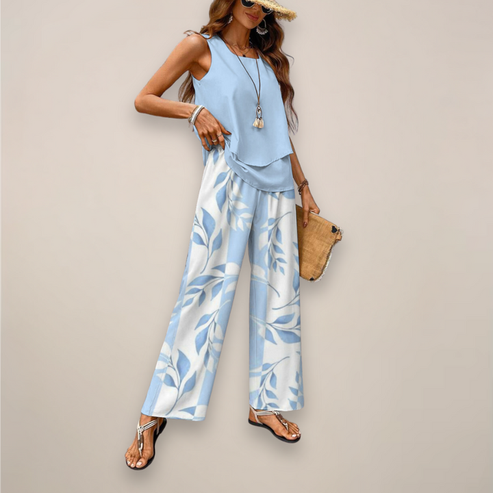 Ella | Women Spring Printed Wide-Leg Set