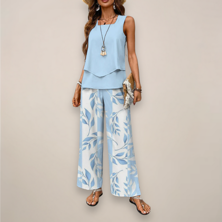 Ella | Women Spring Printed Wide-Leg Set