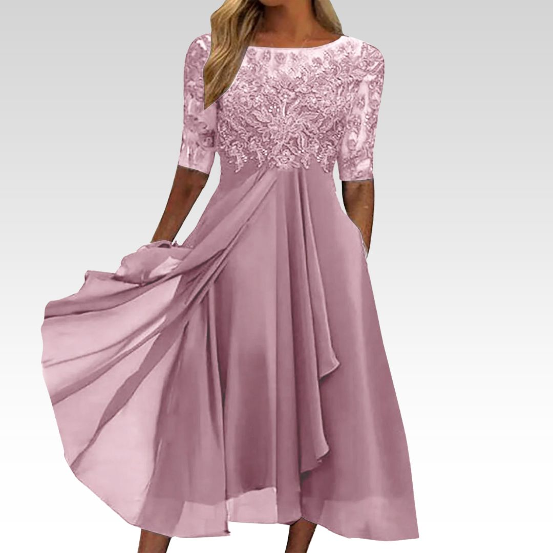 Zaria | Lace Embroidered Cocktail Dress
