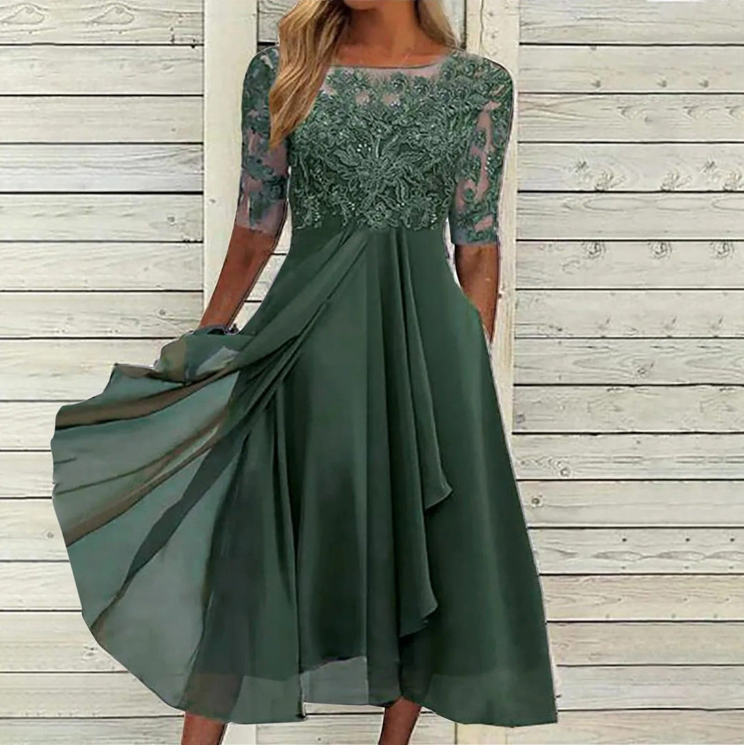 Zaria | Lace Embroidered Cocktail Dress
