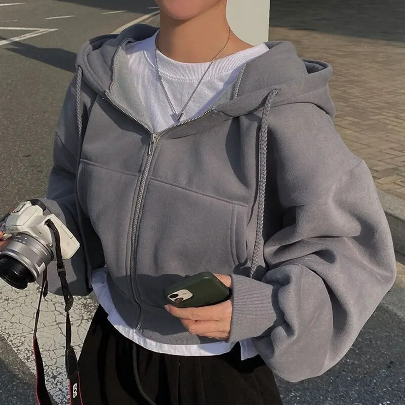 Lucy | Women’s Long Sleeve Cropped Zip Hoodie