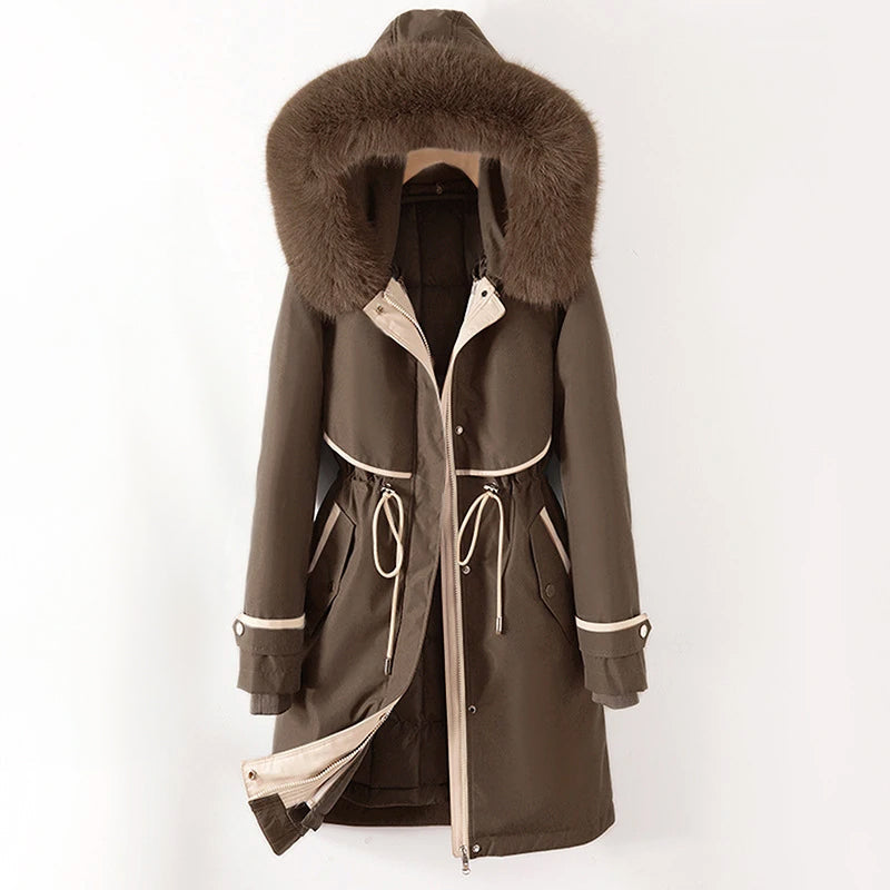 Daisy | Women’s Long Parka Faux Fur Trim Hood Jacket