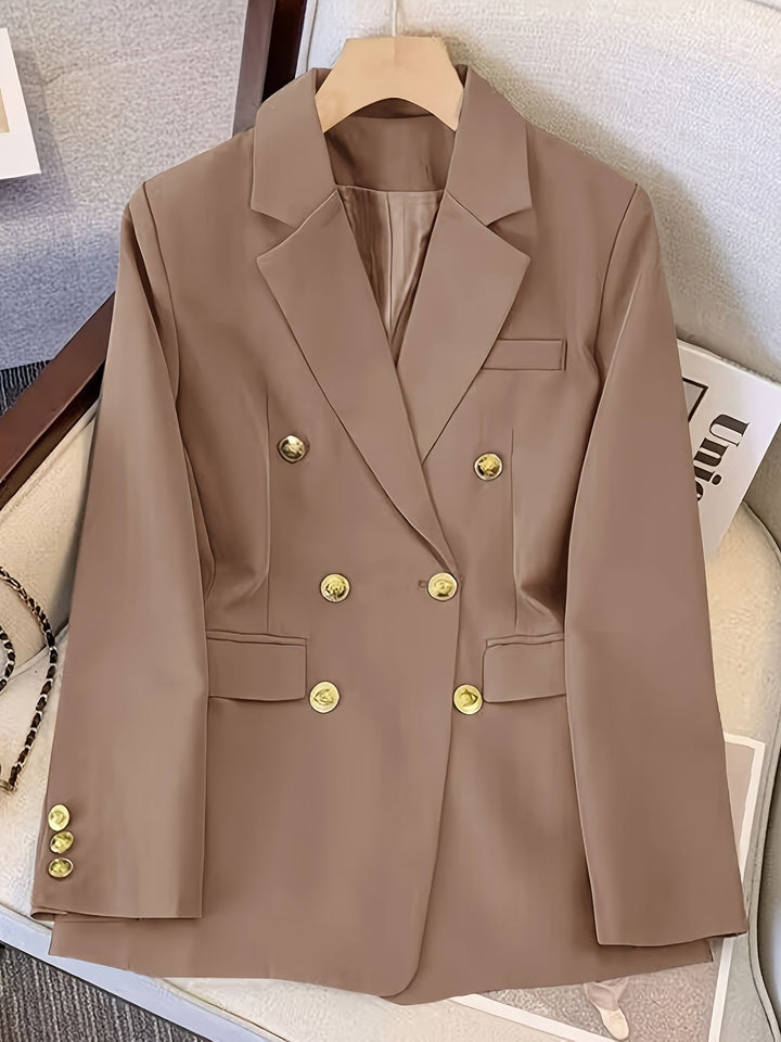 Delilah | Women Winter Gold Button Office Blazer