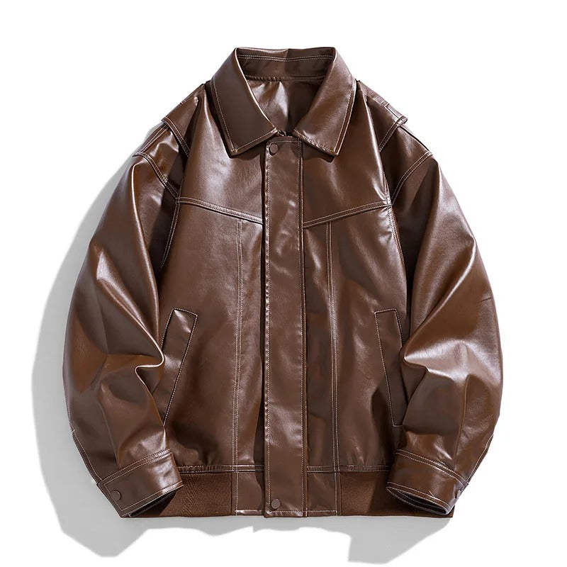 Mark | Men’s Modern Oversized Leather Bomber Jacket