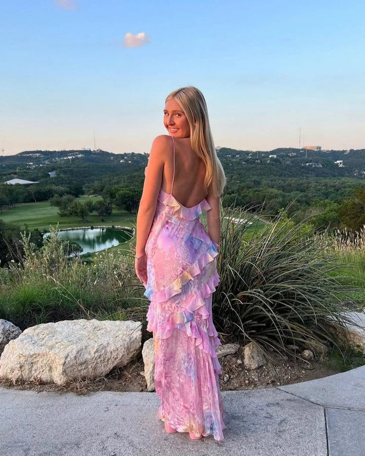 Lily | Women’s Open Back Ruffle Weddings Dress