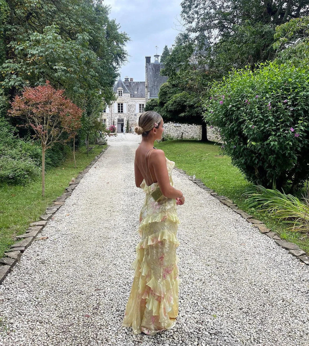 Lily | Women’s Open Back Ruffle Weddings Dress