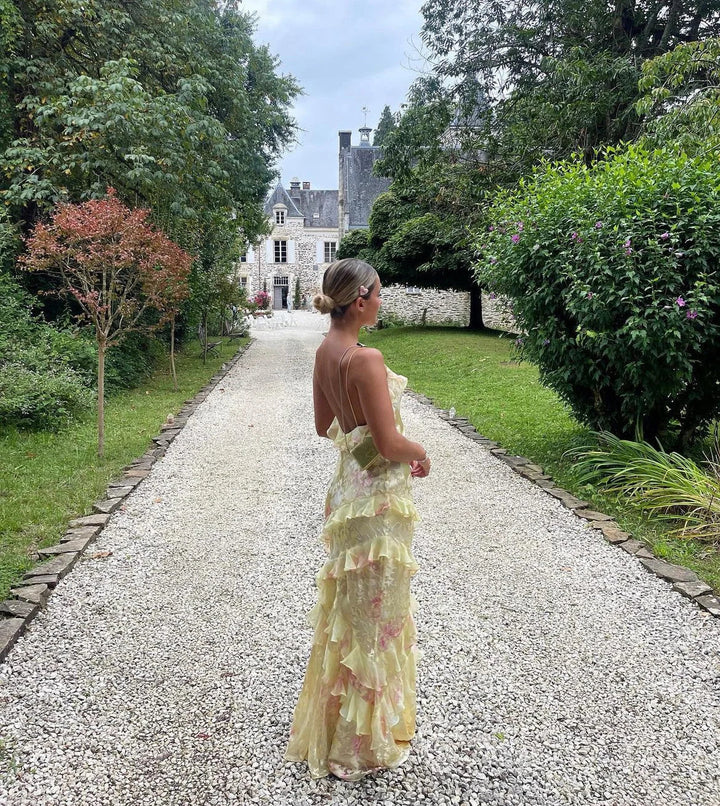 Lily | Women’s Open Back Ruffle Weddings Dress