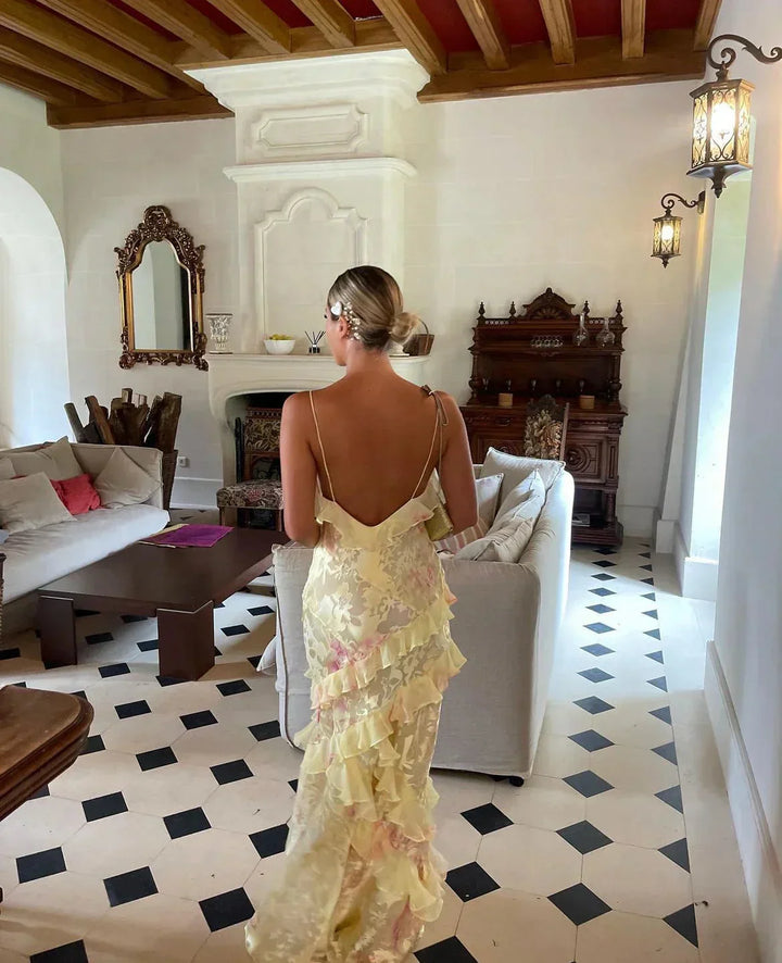 Lily | Women’s Open Back Ruffle Weddings Dress