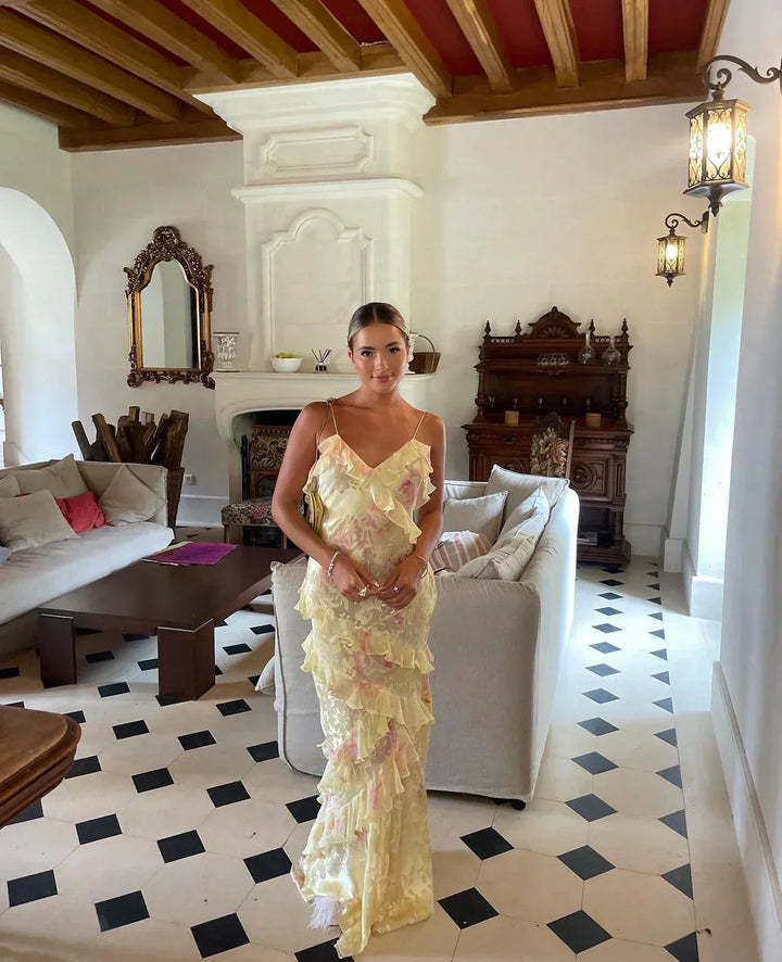 Lily | Women’s Open Back Ruffle Weddings Dress