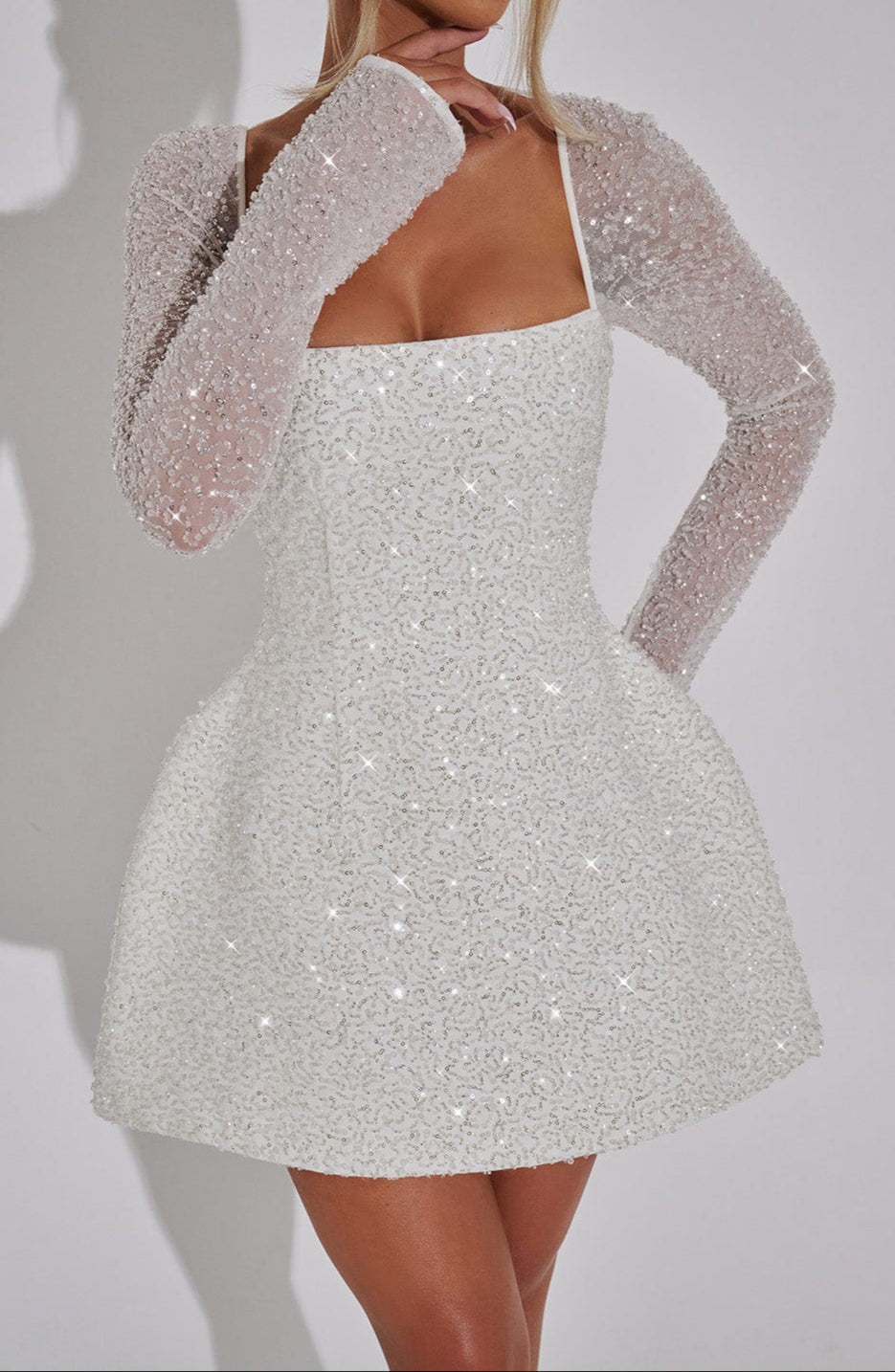 Elizabeth | Women’s Modern Fitted Mini Dress with Statement Details