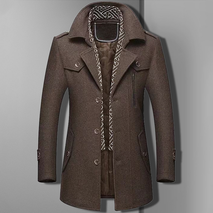 Elijah | Men's Stylish Winter Wool Coat with Zip