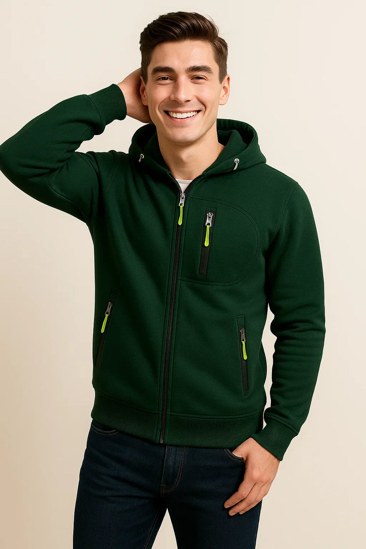 James | Men's Relaxed Fit Winter Zip-Up Hoodie