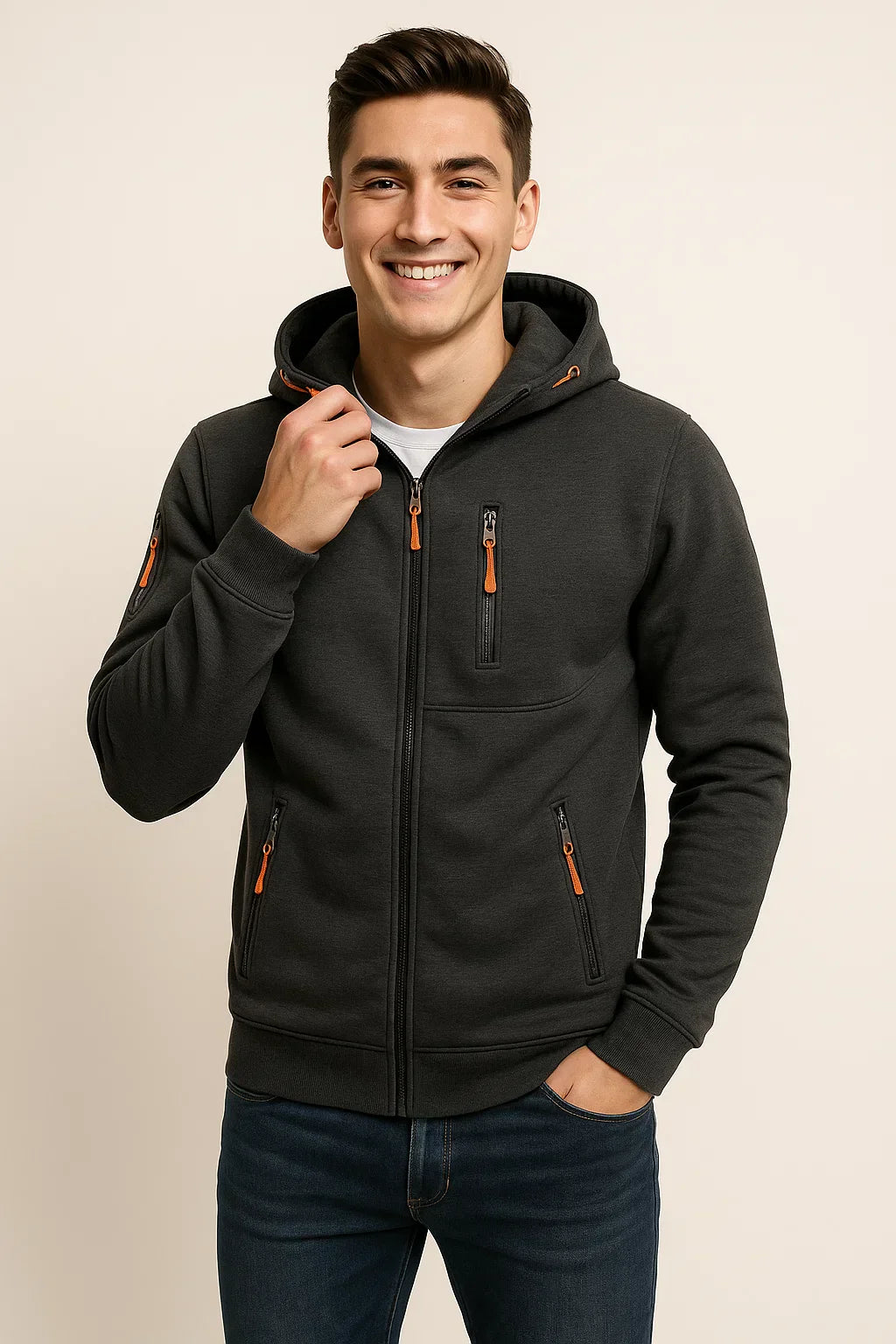 James | Men's Relaxed Fit Winter Zip-Up Hoodie