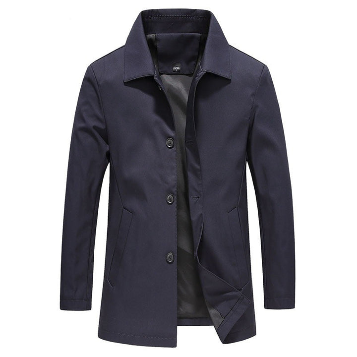 Adam | Men's Casual Slim Fit Long Jacket with Button Closure