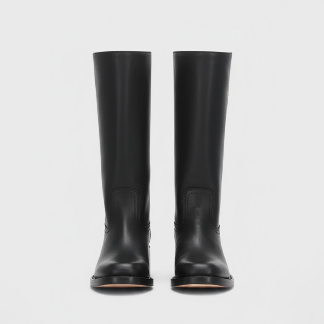 Catherine | Women’s Leather Knee-High Boots with Heels