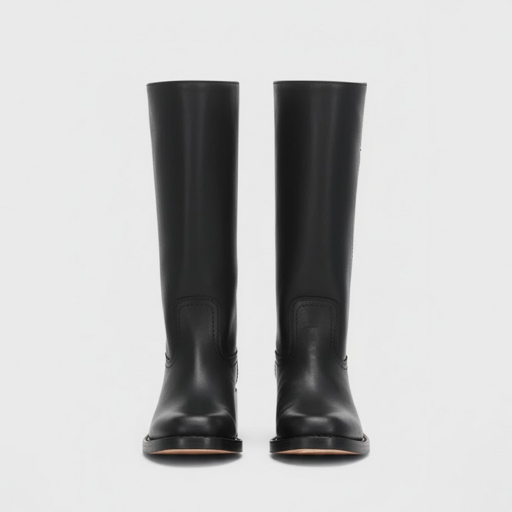Catherine | Women’s Leather Knee-High Boots with Heels
