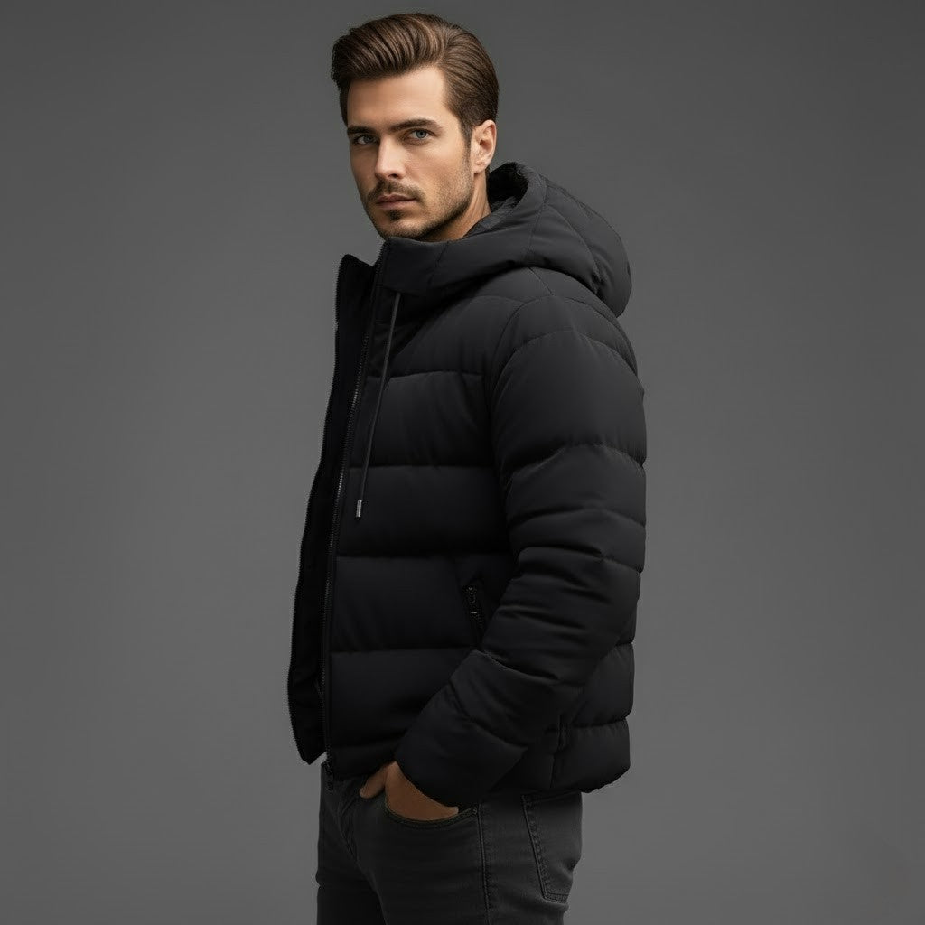 Samuel | Men’s Winter Quilted Puffer Jacket With Hood