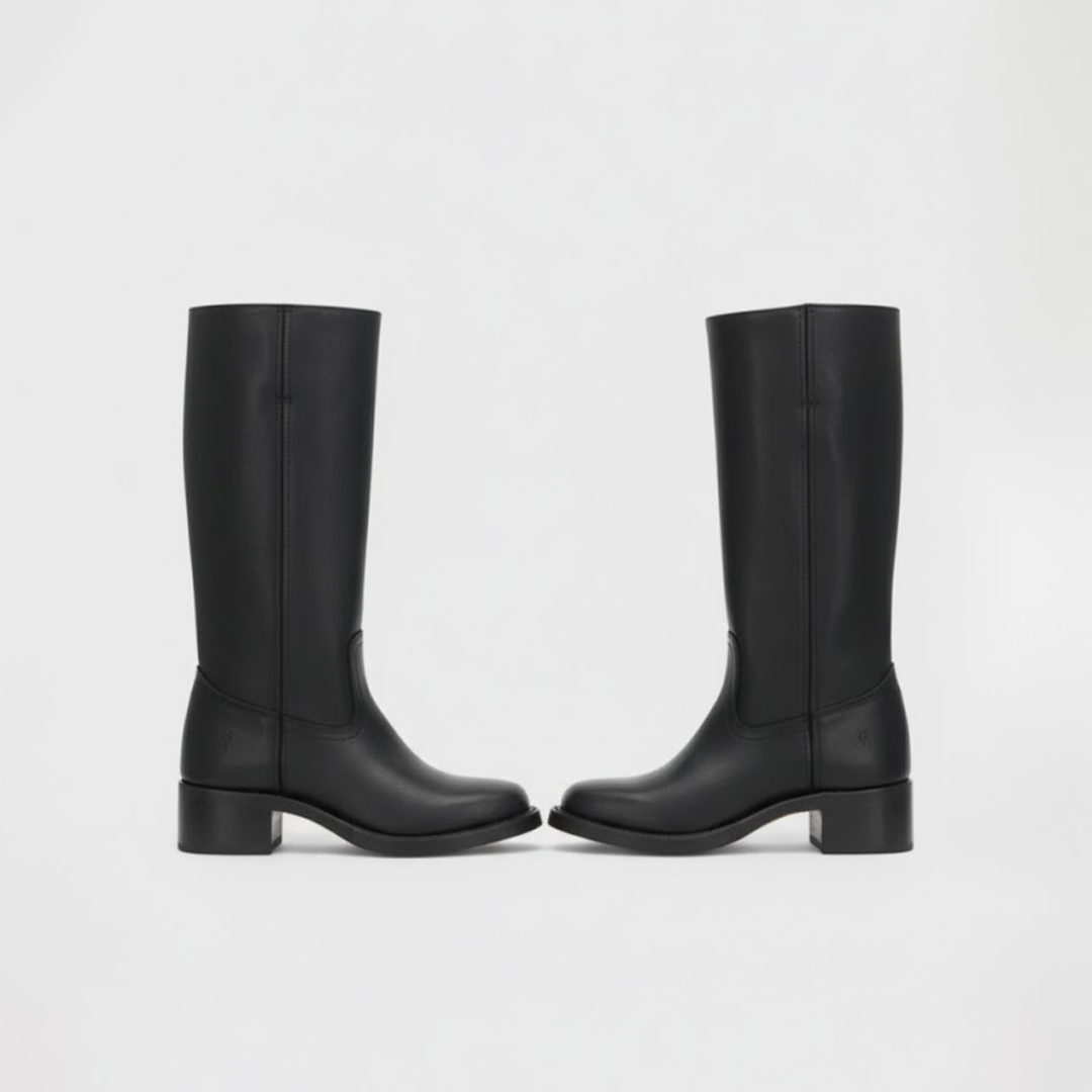 Catherine | Women’s Leather Knee-High Boots with Heels
