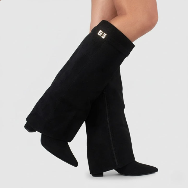 Connor | Women’s Leather Thigh-High Boots with Buckle