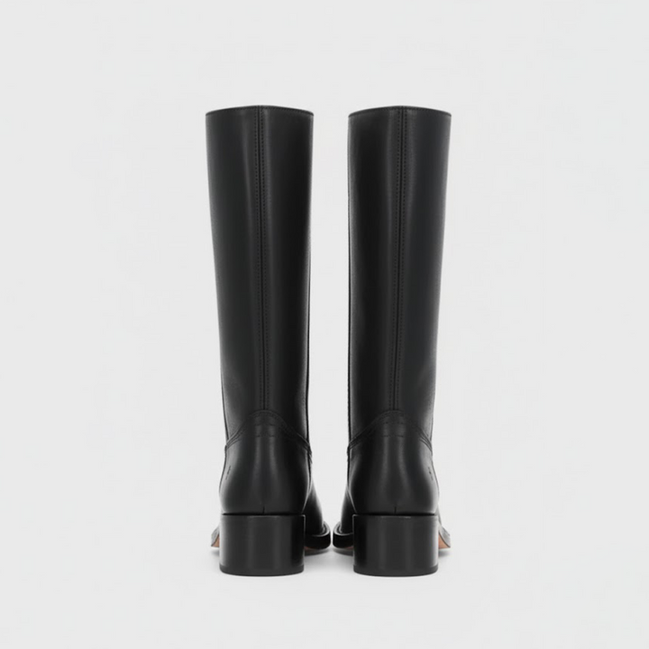 Catherine | Women’s Leather Knee-High Boots with Heels