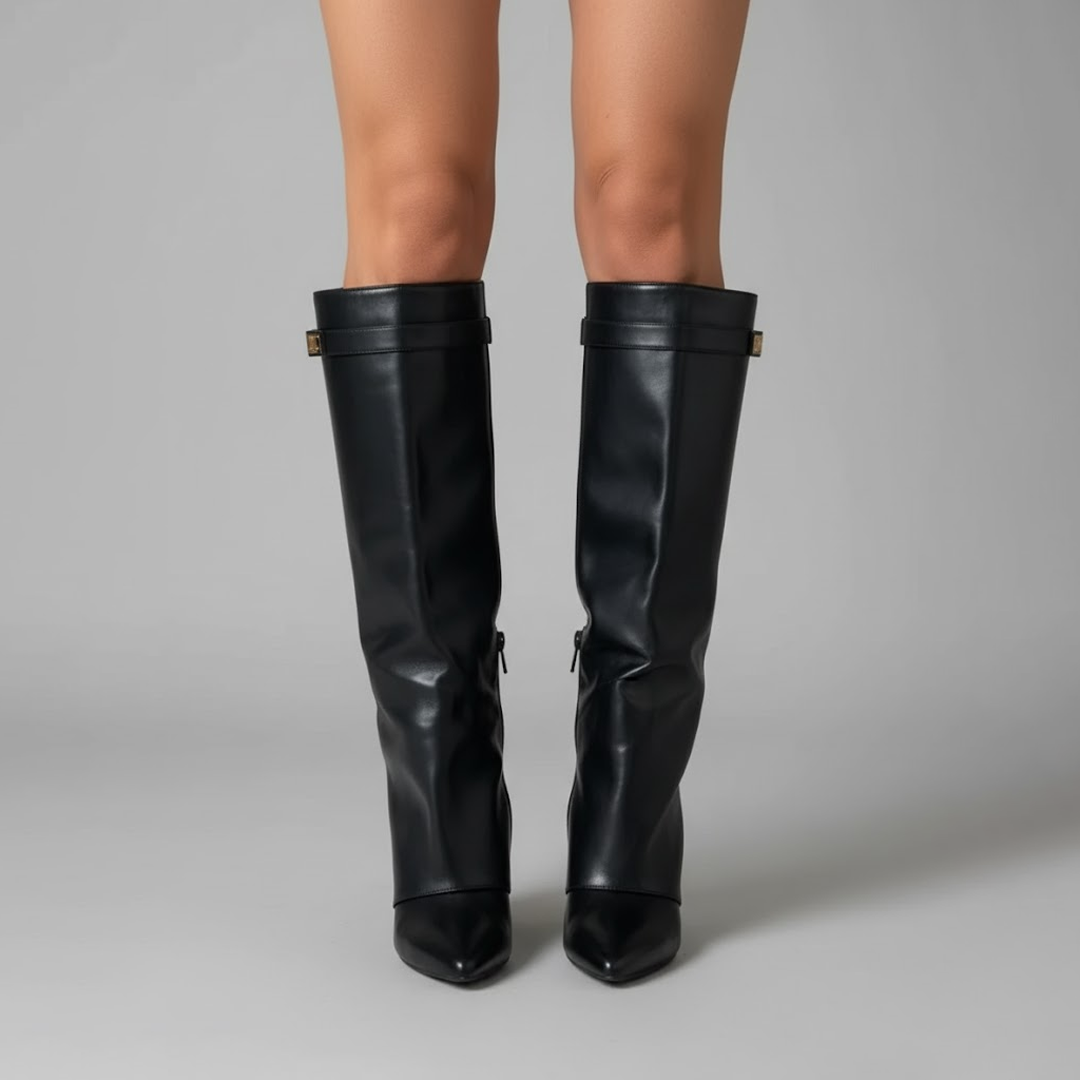 Connor | Women’s Leather Thigh-High Boots with Buckle