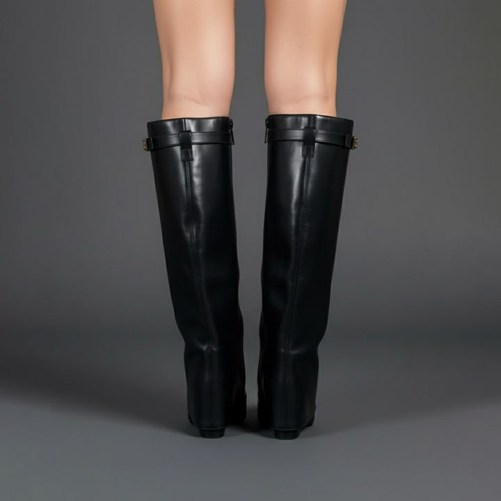 Connor | Women’s Leather Thigh-High Boots with Buckle