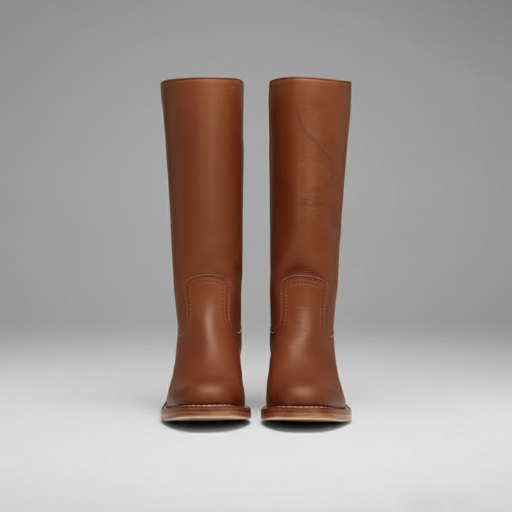 Catherine | Women’s Leather Knee-High Boots with Heels