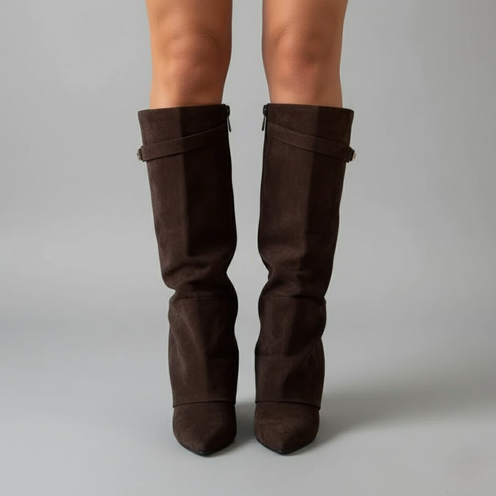 Connor | Women’s Leather Thigh-High Boots with Buckle