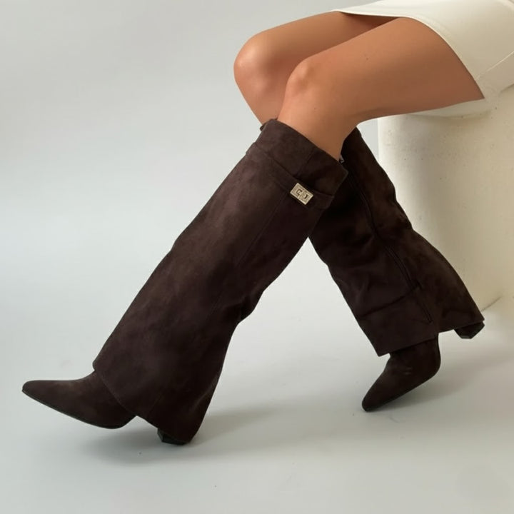 Connor | Women’s Leather Thigh-High Boots with Buckle