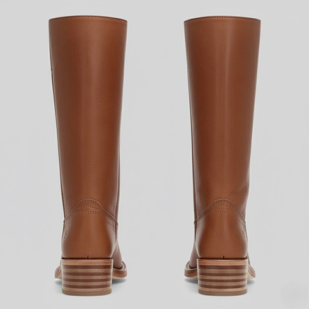 Catherine | Women’s Leather Knee-High Boots with Heels