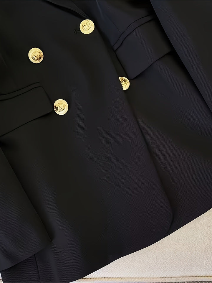 Delilah | Women Winter Gold Button Office Blazer