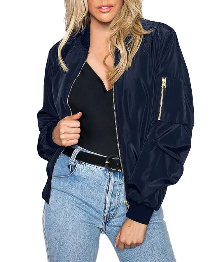 Charlotte | Women’s Casual Zip-Up Bomber Jacket