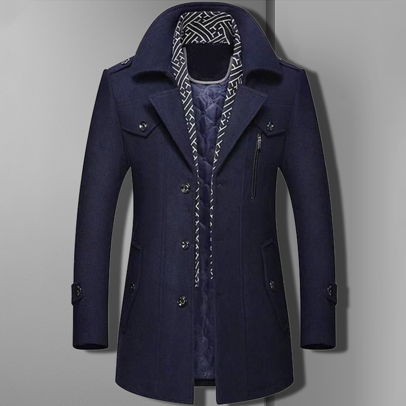 Elijah | Men's Stylish Winter Wool Coat with Zip
